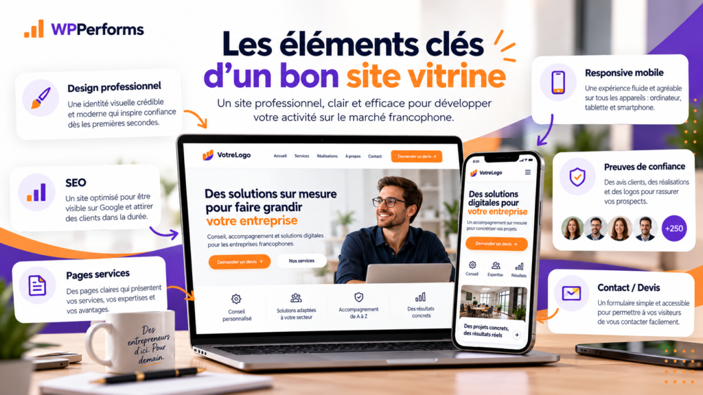 Création d’un site vitrine professionnel en 2026 pour le marché francophone