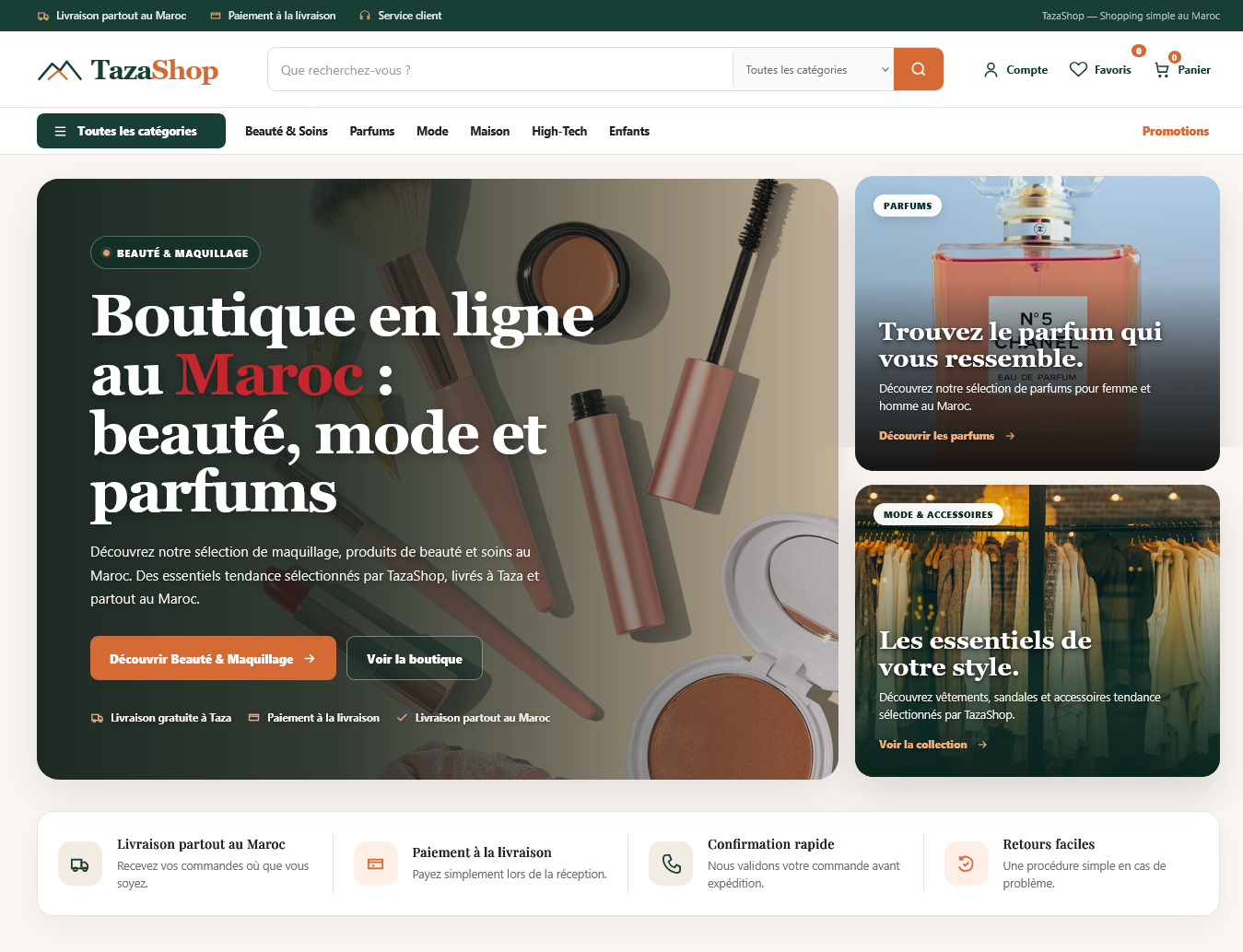 TazaShop, boutique en ligne WooCommerce